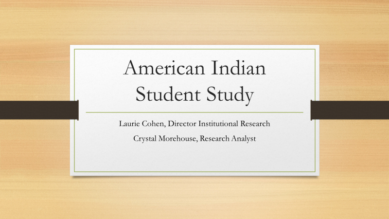 American Indian Student Study slide cover
