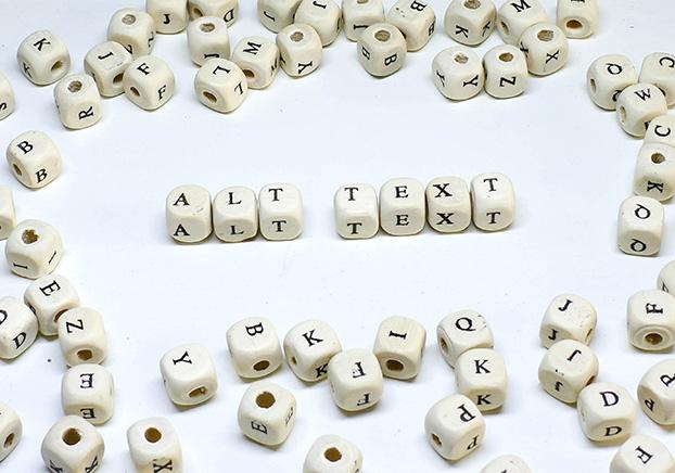 scrabble letters spelling out alt text